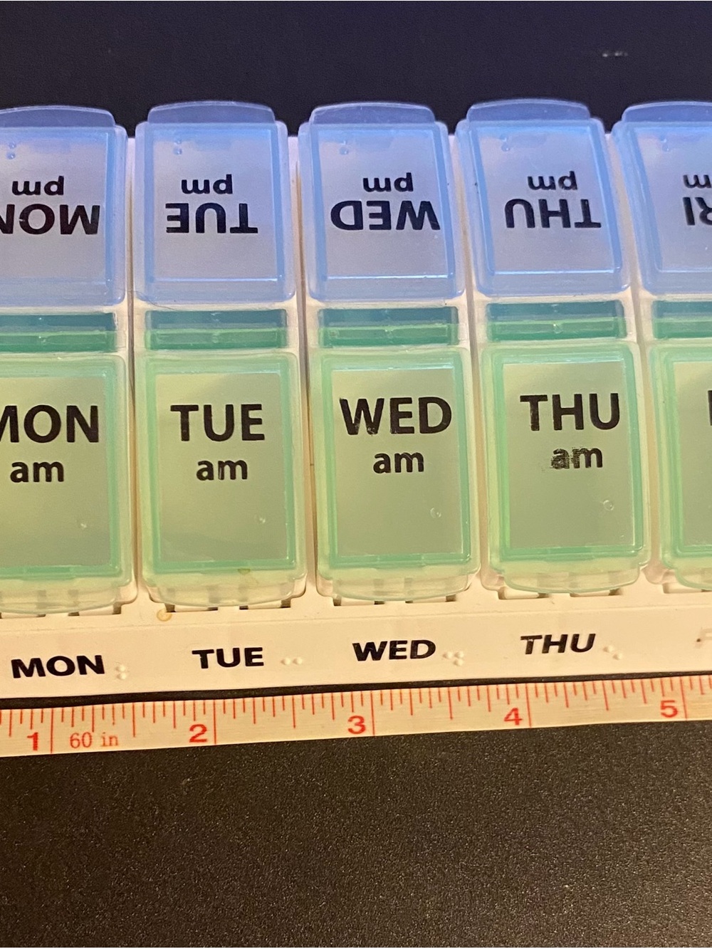 7-Day AM/PM Pill Organizer - Blue and Green